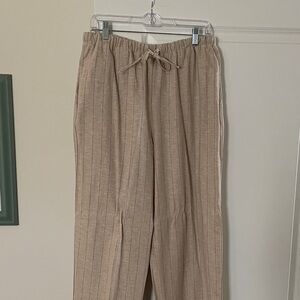 Maison d’ Ame’lie Tan Ribbed Drawstring Woman’s Pants Great for boho style